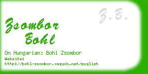 zsombor bohl business card